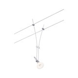 Spot câble moderne en métal argenté avec tête réglable pour éclairage d'accent intérieur