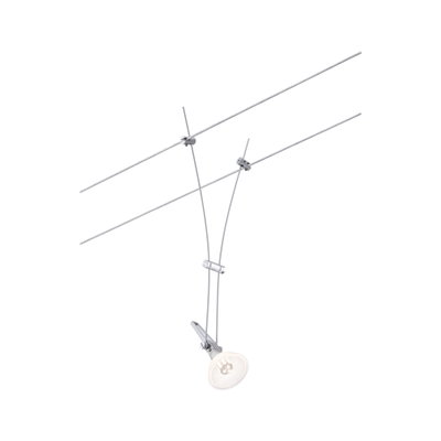 Spot câble moderne en métal argenté avec tête réglable pour éclairage d'accent intérieur