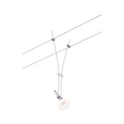 Moderne kabelspot van zilverkleurig aluminium met LED-lamp voor verstelbare verlichting