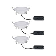 White plastic LED recessed spotlight with black power module, energy-saving ceiling lighting solution