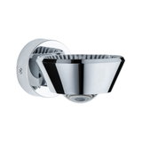 Applique murale moderne en métal chromé avec verre clair et éclairage LED pour intérieur