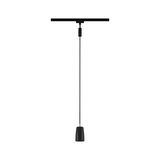 Suspension noire en métal au design fin avec câble pour éclairage intérieur moderne