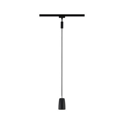 Black metal pendant light with slim design and cable for modern indoor lighting