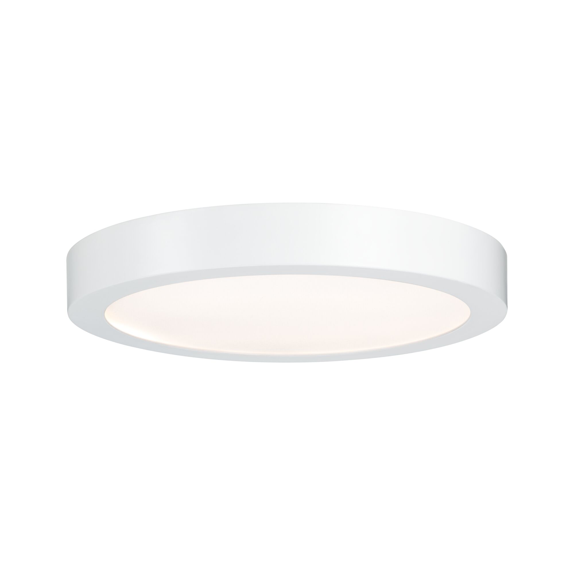 Ronde witte metalen LED-plafondlamp met diffuse lichtoppervlak voor moderne sfeerverlichting