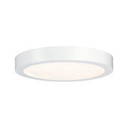 Runde weiße LED-Deckenleuchte aus Metall mit diffuser Lichtfläche für modernes Raumlicht