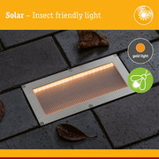 Solar LED Recessed floor light Sorea Twilight switch IP67 angular 200x100mm 2200K 0,3W 14lm 3,7V Brushed iron ABS/Polycarbonate/Stainless steel