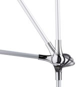 Adjustable silver metal lamp arm with shiny joint for flexible lighting solution