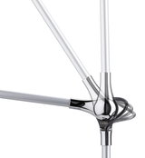 Adjustable silver metal lamp arm with shiny joint for flexible lighting solution