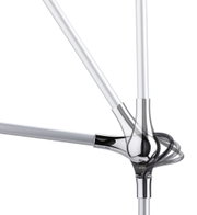Adjustable silver metal lamp arm with shiny joint for flexible lighting solution