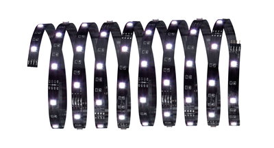 Bande LED noire flexible avec lumières blanches pour éclairage intérieur moderne