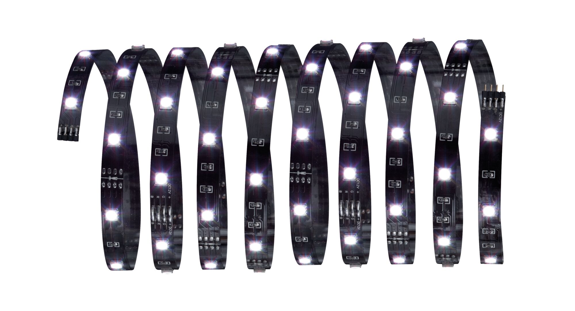 Bande LED noire flexible avec lumières blanches pour éclairage intérieur moderne