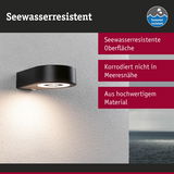 Schwarze Wandlampe mit seewasserresistenter Oberfläche, korrosionsfrei und hochwertigem Material für Außenbereiche