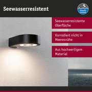 Schwarze Wandlampe mit seewasserresistenter Oberfläche aus hochwertigem Material für Außenbereiche