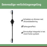 Zwarte kabel met geïntegreerde schakelaar en connector voor eenvoudige lichtregeling