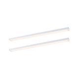 To hvide LED-strips i aluminium med varmt hvidt lys til moderne indendørs belysning