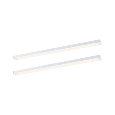 To hvide LED-strips i aluminium med varmt hvidt lys til moderne indendørs belysning