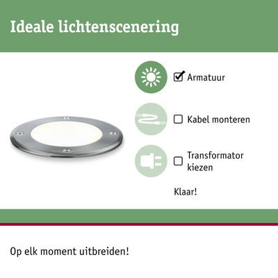 Ronde LED-inbouwspot met roestvrijstalen frame en wit licht voor moderne binnenverlichting