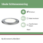 Ronde LED inbouwlamp met roestvrijstalen frame en wit licht voor flexibele lichtscènes