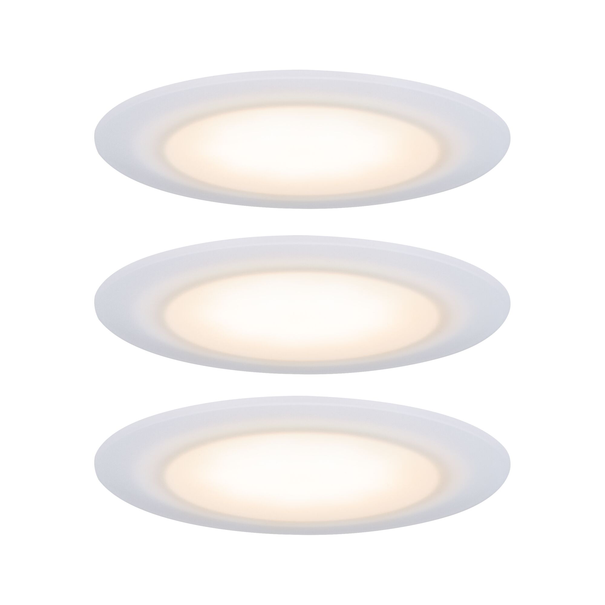 Trois spots encastrés LED blancs avec lumière blanc chaud pour un éclairage économique