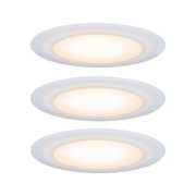 Ensemble de spots LED encastrés ronds blancs avec lumière blanche chaude pour éclairage moderne