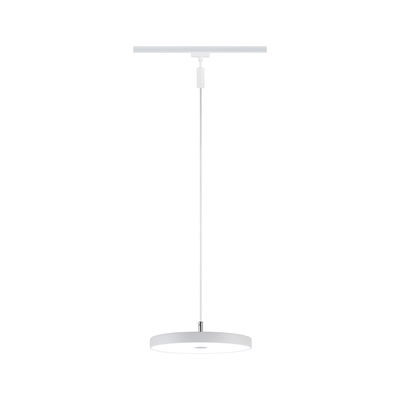 Ronde witte metalen LED-hanglamp met dun snoer voor moderne binnenverlichting