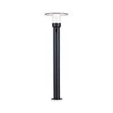Modern black metal LED pathway light with transparent diffuser for outdoor lighting