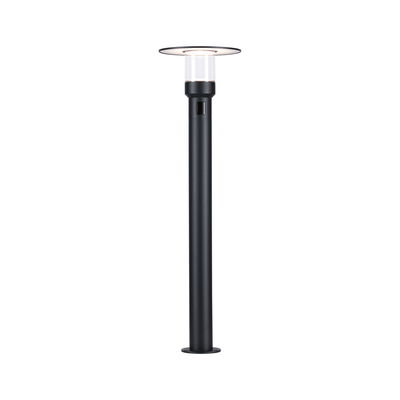 Modern black metal LED pathway light with transparent diffuser for outdoor lighting