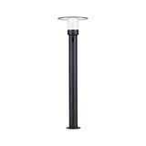 Lampe extérieure noire en métal avec verre transparent et abat-jour plat pour éclairage de jardin