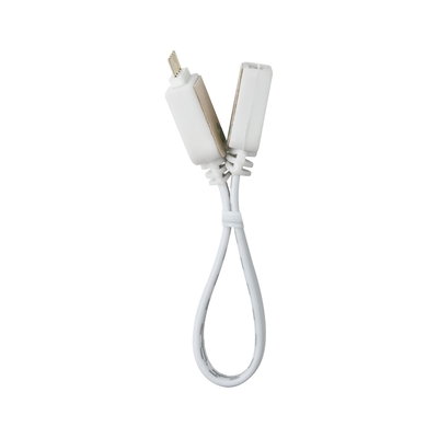 Witte LED-verbindingkabel met twee plastic stekkers voor verlichtingssystemen