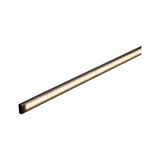 Slim black LED light bar with warm white light for modern indoor lighting solutions.