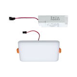 Rectangular white LED recessed panel with connector cable and driver for modern room lighting