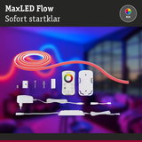 MaxLED Flow RGB LED-Lichtband in Rot mit Fernbedienung und Netzteil für smarte Beleuchtung
