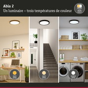 Panneau LED Abia 2 White Select Détecteur de mouvement crépusculaire (HF) rond 400mm 16W 1400lm 2700 - 4000K Noir