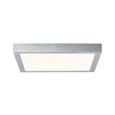Vierkante LED-plafondlamp van zilverkleurig aluminium met witte diffuser voor moderne verlichting