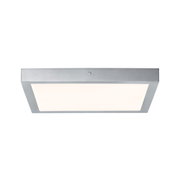 Quadratische LED-Deckenleuchte aus silbernem Aluminium mit weißem Diffusor für modernes Raumlicht