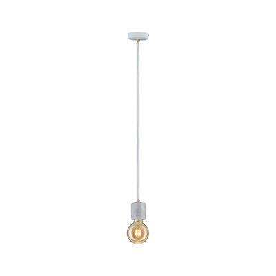 Minimalistische Pendelleuchte aus Beton in Grau mit warmem LED-Leuchtmittel für modernes Ambiente