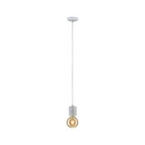 Minimalistische Pendelleuchte aus Beton in Grau mit warmem LED-Leuchtmittel für modernes Ambiente