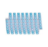 Flexible LED light strip with blue LEDs on white tape for decorative lighting solutions