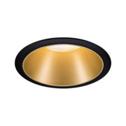 Spot LED encastré rond avec bord noir et réflecteur doré pour éclairage intérieur moderne