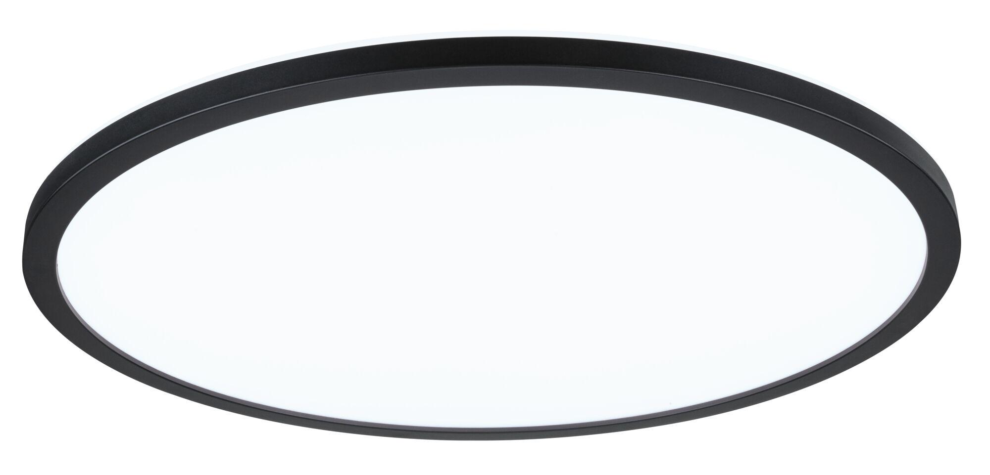 Rundes LED-Deckenlicht mit schwarzem Metallrahmen und weißem Diffusor für moderne Raumbeleuchtung