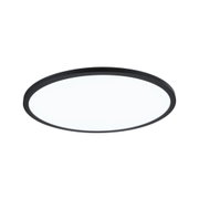 Rundes LED-Deckenlicht mit schwarzem Metallrahmen und weißem Diffusor für moderne Raumbeleuchtung