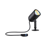 Schwarzer LED-Außenspot aus Metall mit Kabel und Montagefuß für Garten- und Außenbeleuchtung