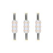 Trzy lampy LED z przezroczystego plastiku z pomarańczowymi diodami, energooszczędne oświetlenie