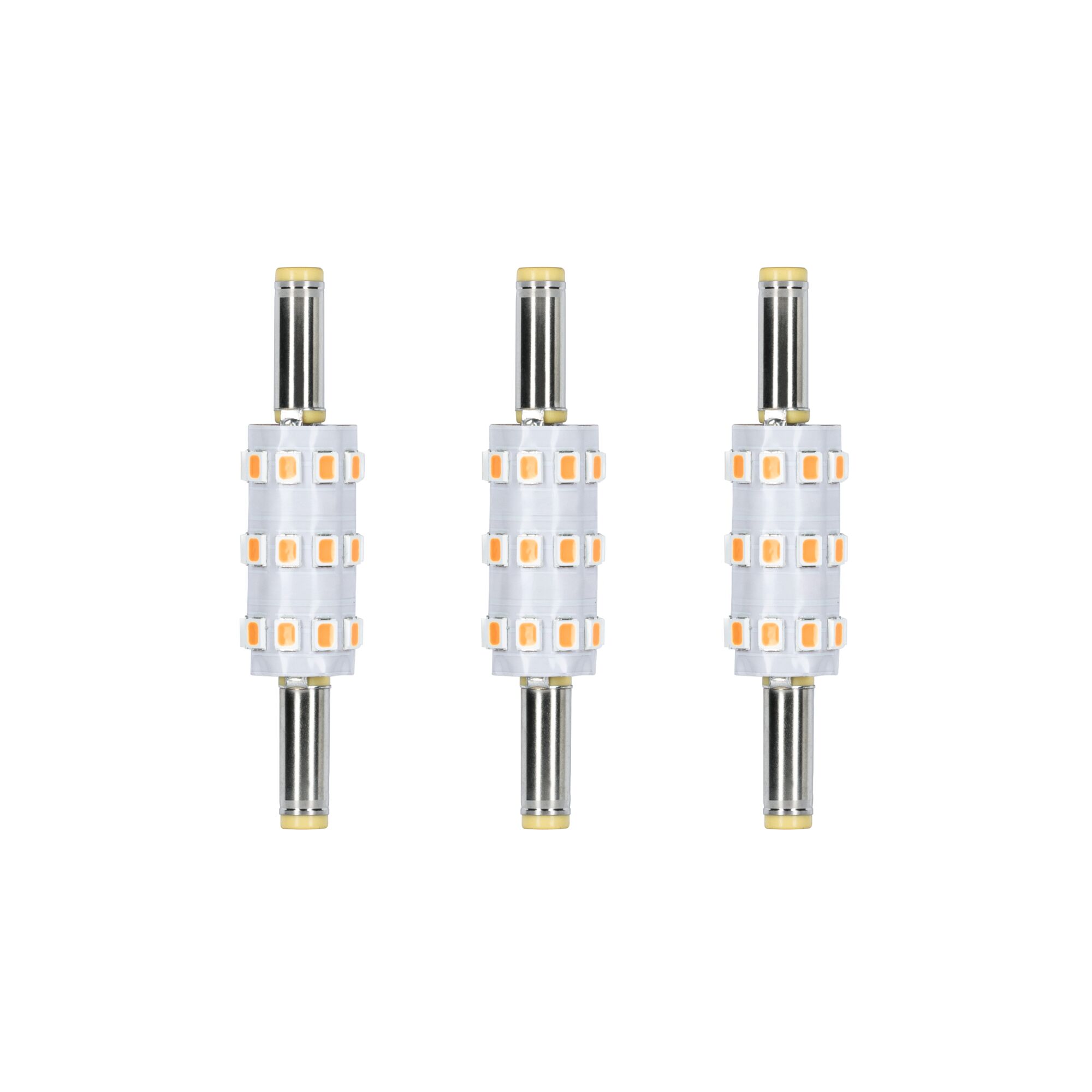 Solar LED Stecksockel Taina Ersatzleuchtmittel 3er-Set 2200K 50lm Drei LED-Lampen mit transparentem Kunststoff und orangefarbenen LEDs, energiesparende Beleuchtung