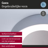 Ronde grijze Casca LED-plafondlamp met IP44 voor badkamerverlichting en verfijnd lichteffect