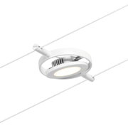 White metal LED spotlight with adjustable head for modern track lighting and accent illumination