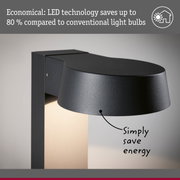 Black metal LED outdoor wall light with energy-saving technology and sleek modern design