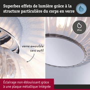 Luminaire en verre avec structure particulière pour effets lumineux et réflecteur métallique intégré
