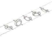 Modern silver metal LED cable spotlight with round design for flexible room lighting solutions