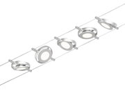Moderne LED-Seilspotleuchte aus silbernem Metall mit rundem Design für flexible Raumbeleuchtung